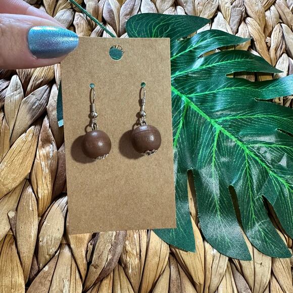 BOGO FREE-BROWN BEAD BOHO EARRINGS - Picture 1 of 4